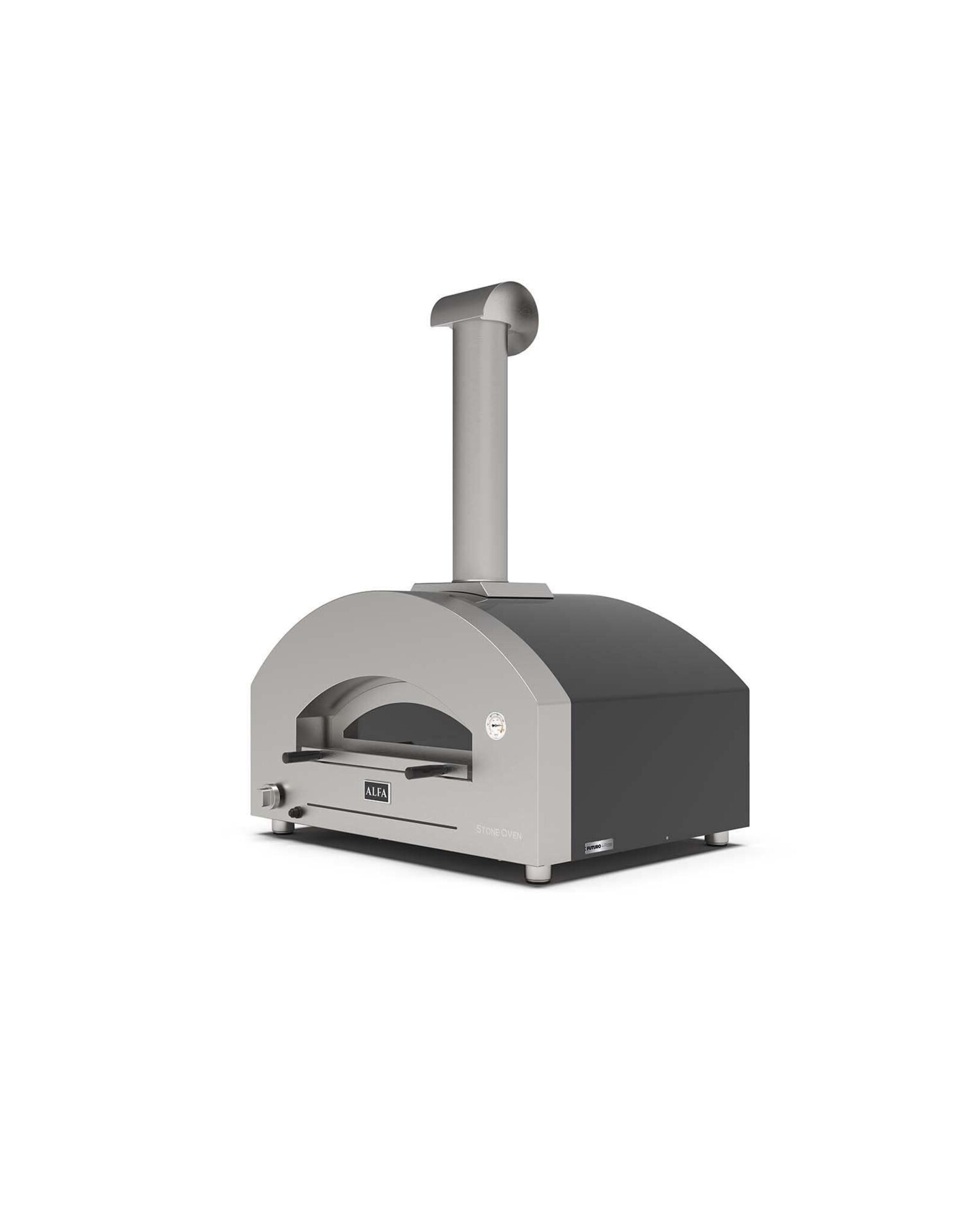 Alfa Pizza Ovens Alfa Futuro 4 Pizze Gas Pizza Oven - Silver Black - FXFT-4P-MSB-U