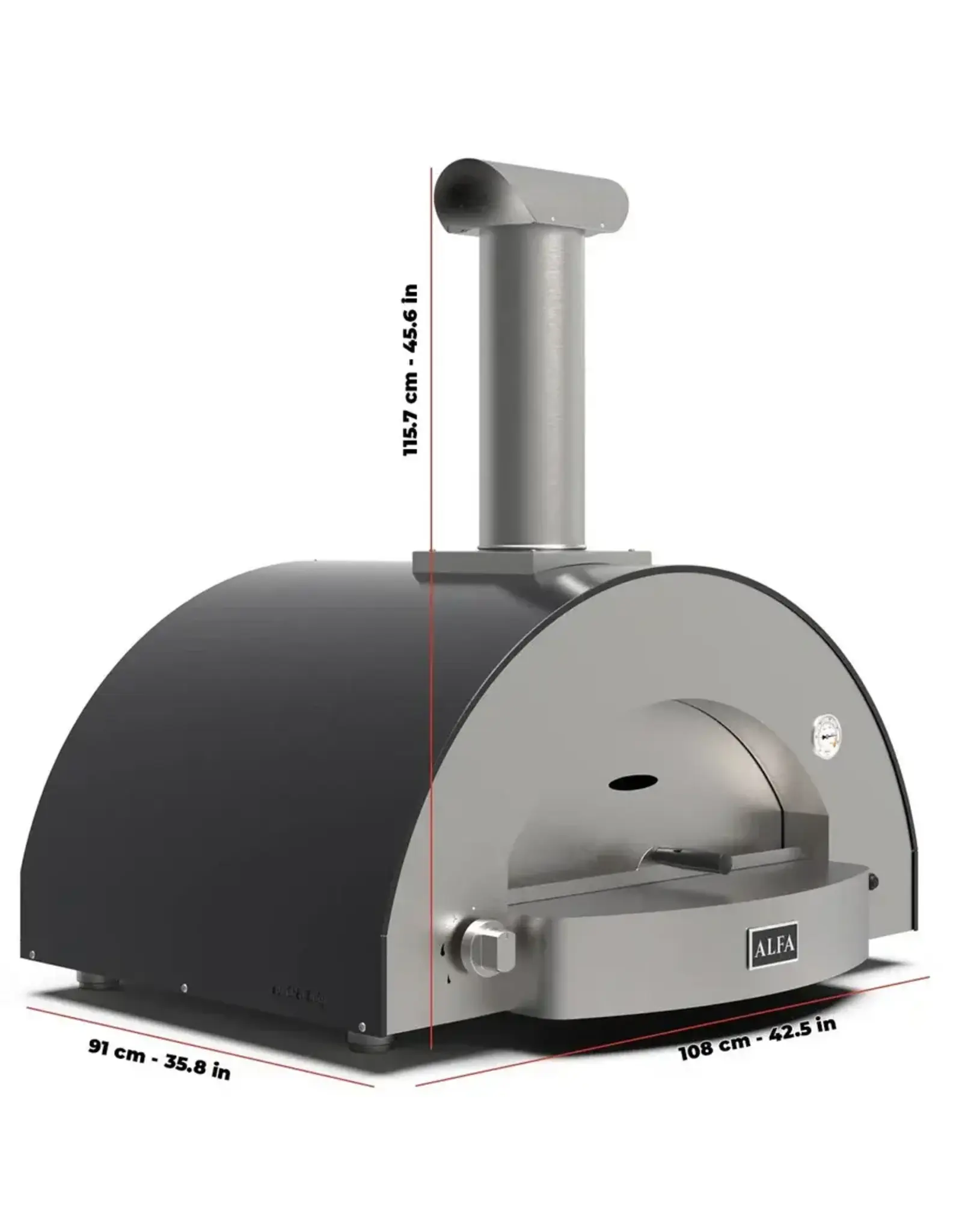 Alfa Pizza Ovens Alfa 4 Pizze - Gas - Ardesia Grey NG - FXCL-4P-MGRA-U