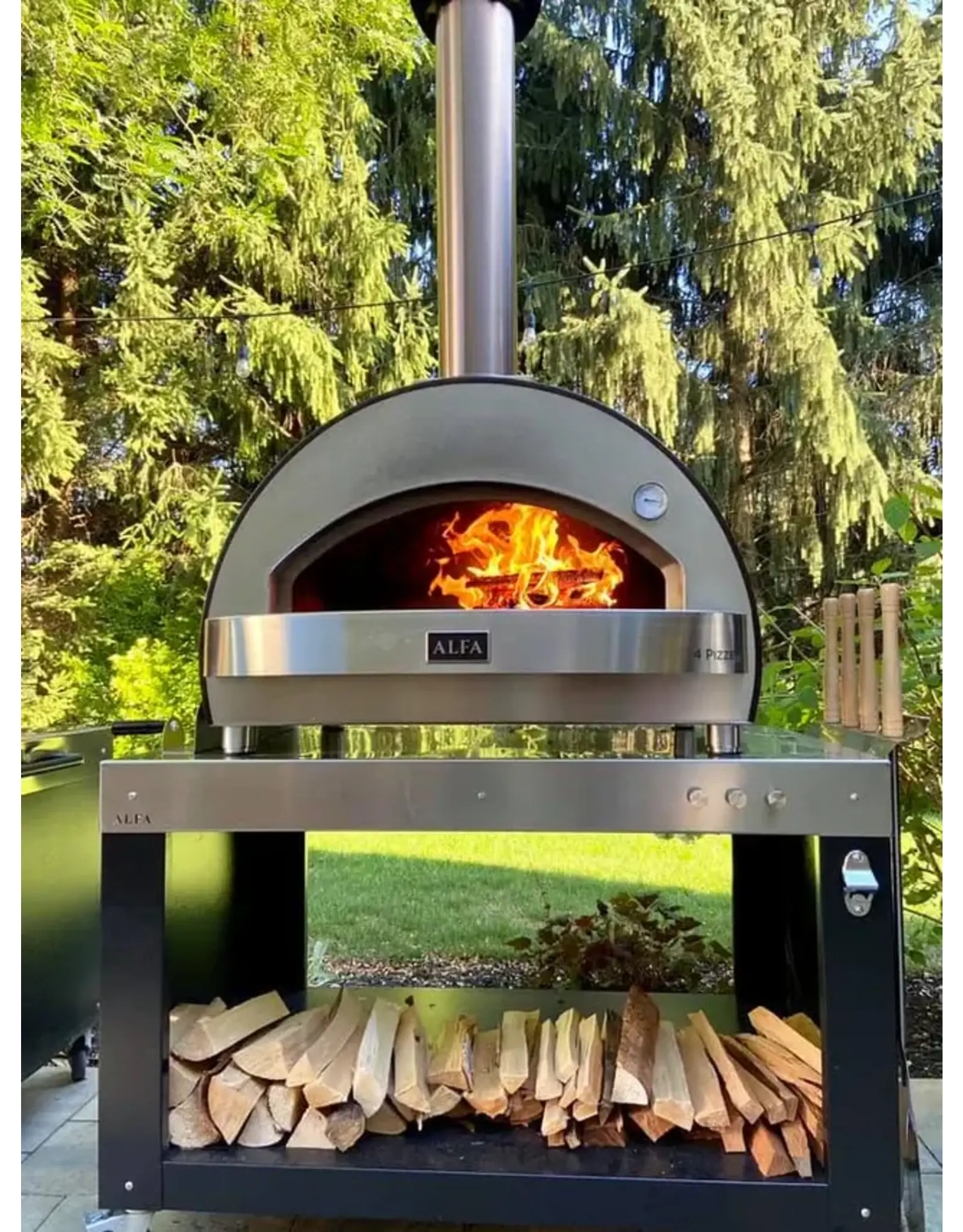 Alfa Pizza Ovens Alfa 4 Pizze 31-Inch Outdoor Wood-Fired Countertop Pizza Oven - Copper