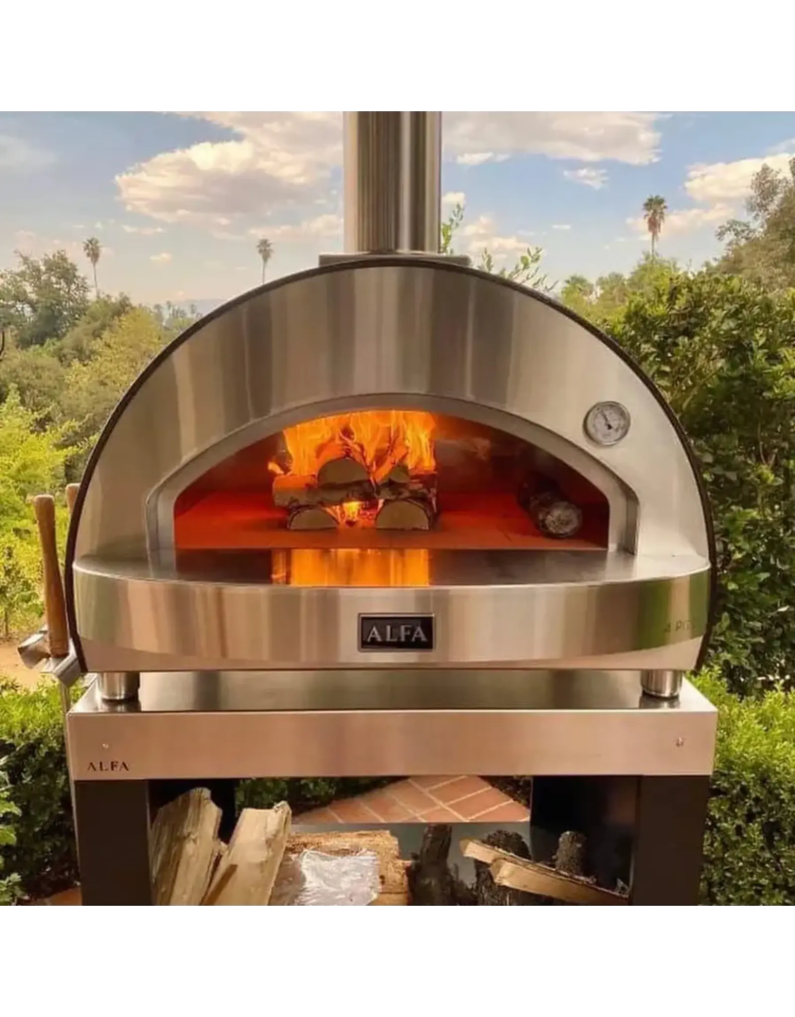 Alfa Pizza Ovens Alfa 4 Pizze 31-Inch Outdoor Wood-Fired Countertop Pizza Oven - Copper