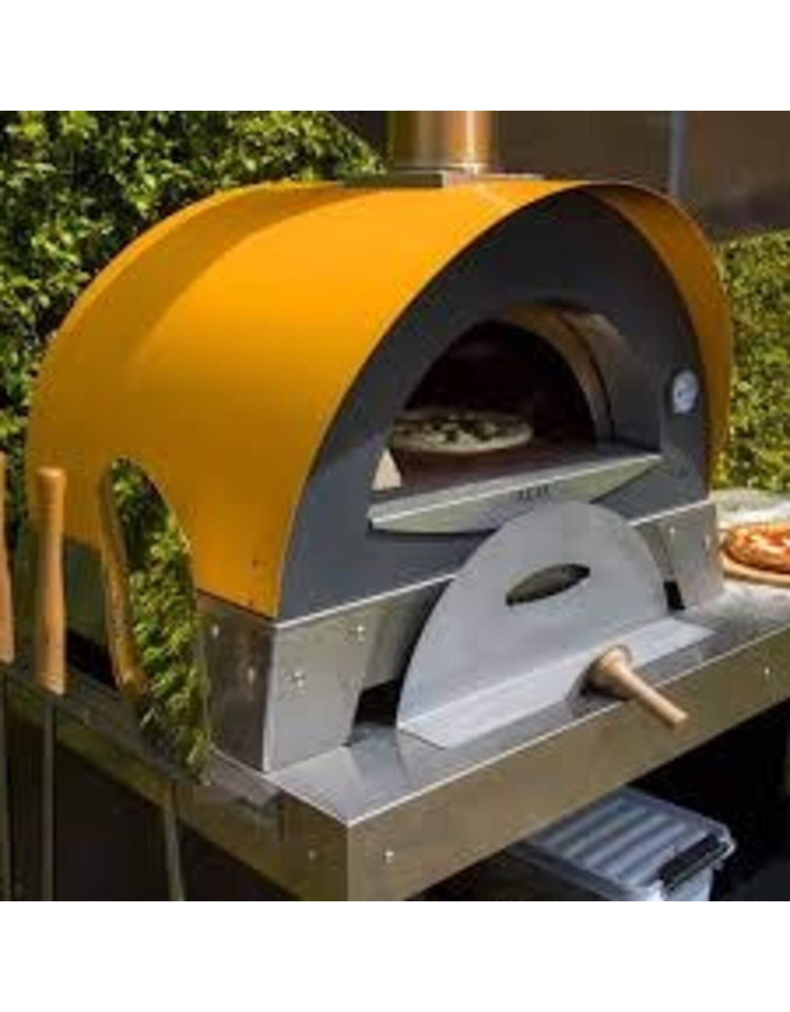 Alfa Pizza Ovens Alfa Ciao 27-Inch Wood Fired Countertop Pizza Oven In Yellow - FXCM-LGIA-T-V2