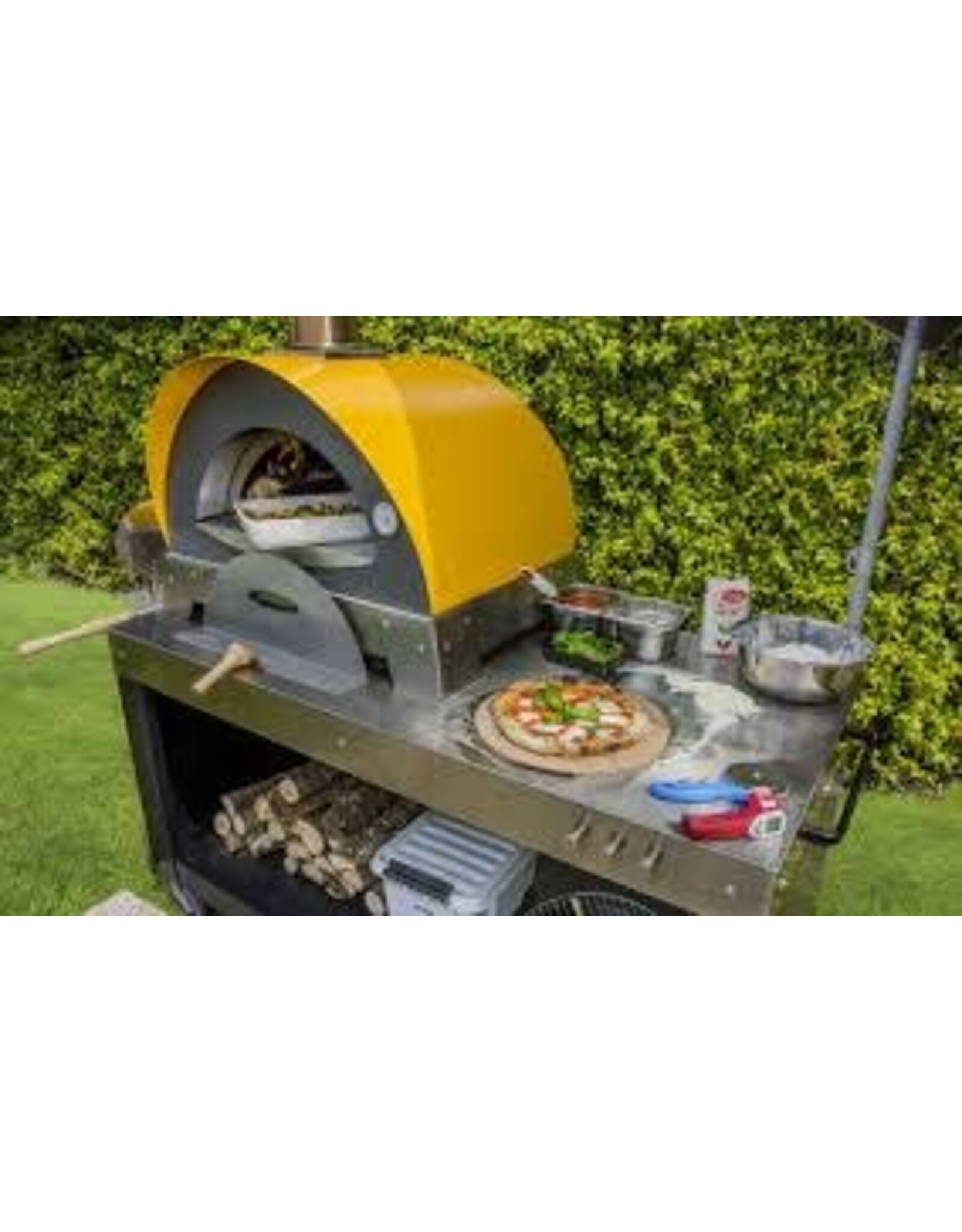 Alfa Pizza Ovens Alfa Ciao 27-Inch Wood Fired Countertop Pizza Oven In Yellow - FXCM-LGIA-T-V2