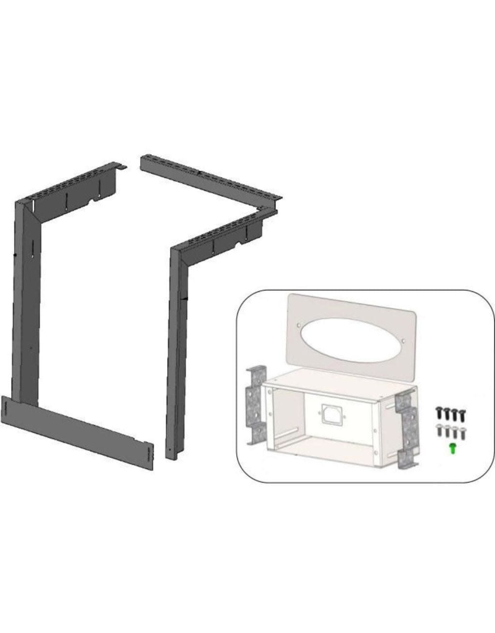 Memphis Grills Pro Cart Grill Slide-in Kit (For 2020 & Earlier Models) - For integrating Cart Grill into an Island - Inc: Left, Right, Back Brackets, Bottom Conceal Plate, Controller Box and Cover, and Mounting Hard