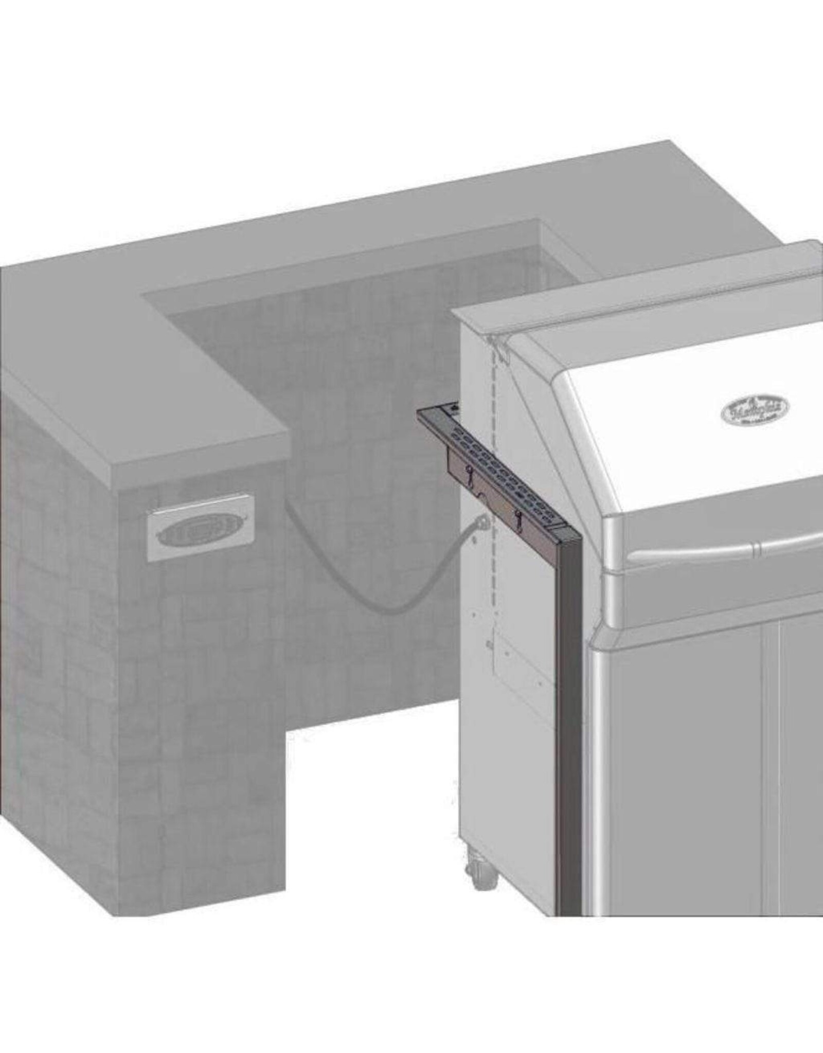 Memphis Grills Pro Cart Grill Slide-in Kit (For 2020 & Earlier Models) - For integrating Cart Grill into an Island - Inc: Left, Right, Back Brackets, Bottom Conceal Plate, Controller Box and Cover, and Mounting Hard