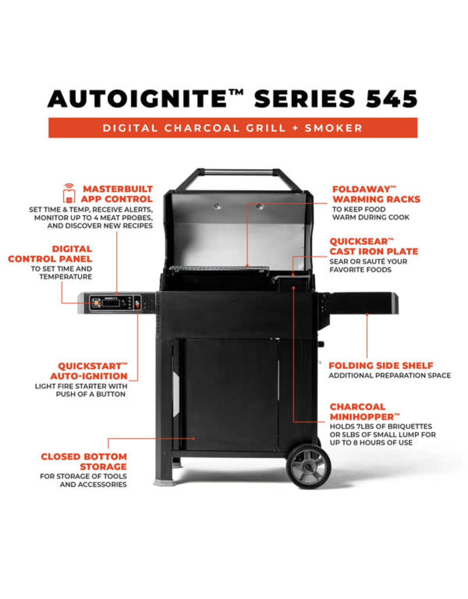 Masterbuilt Masterbuilt QuickFire 545 Digital Charcoal Grill + Smoker - MB20041124