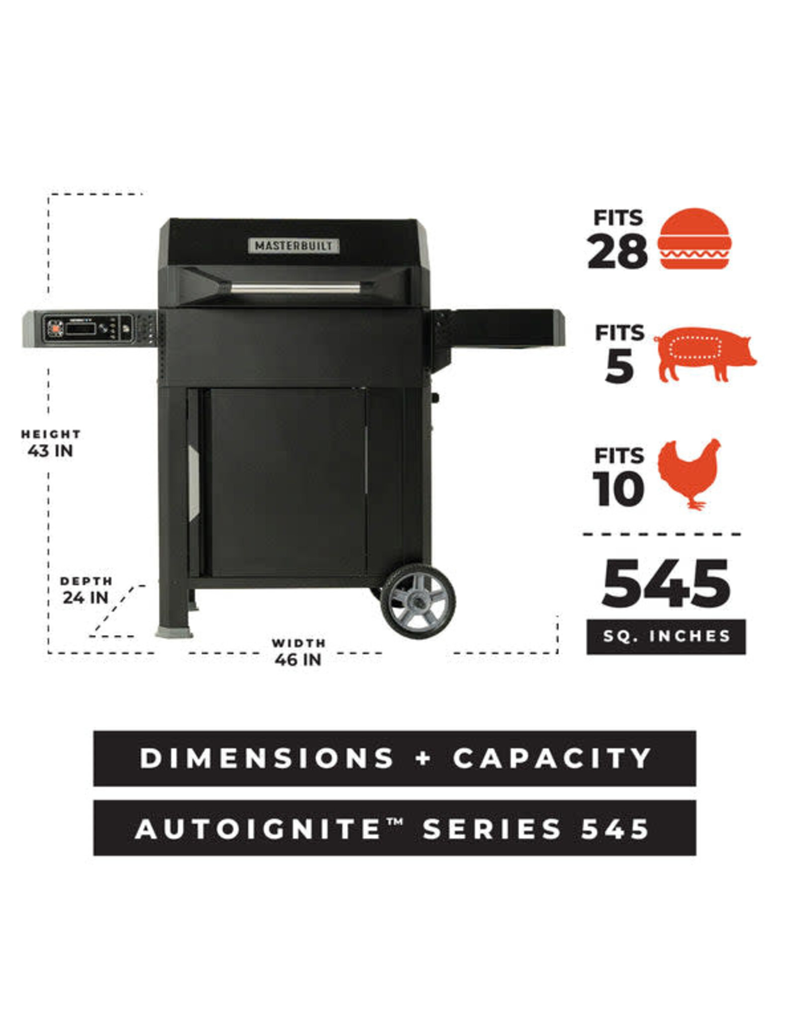 Masterbuilt Masterbuilt QuickFire 545 Digital Charcoal Grill + Smoker - MB20041124