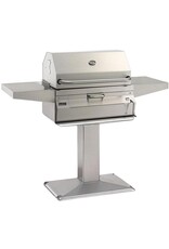 Fire Magic Fire Magic Legacy 24-Inch Smoker Charcoal Grill On Patio Post - 22-SC01C-P6