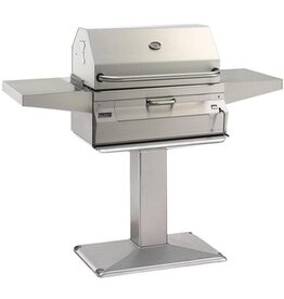 Fire Magic Fire Magic Legacy 24-Inch Smoker Charcoal Grill On Patio Post - 22-SC01C-P6