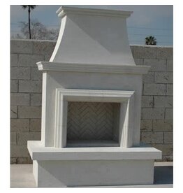 Fire Magic American Fyre Designs Inch Vented Free-Standing Outdoor Contractor's Model with Moulding Fireplace - White Concrete - 045-11-A-WC-RBC 91