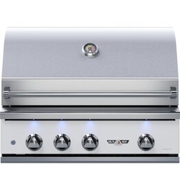 Delta Heat Delta Heat 32-Inch 3-Burner Built-In Natural Gas Grill w/ Rotisserie - White Control Panel - DHBQ32R-WN