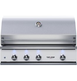 Delta Heat Delta Heat 38-Inch 3-Burner Built-In Natural Gas Grill w/ Rotisserie & Sear Zone - White Control Panel - DHBQ38RS-WN
