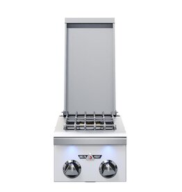 Delta Heat Delta Heat Built-In Propane Gas Double Side Burner - White Control Panel - DHSB2-WL