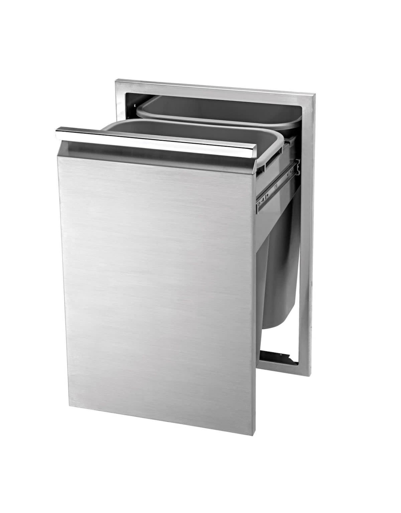 Twin Eagles Twin Eagles 18-Inch Roll-Out Stainless Steel Double Trash Drawer / Recycling Bin - TETD182T-B
