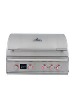 Blaze Outdoor Products Blaze Freestanding LTE PRO 32-Inch 4-Burner Natural Gas Grill w/ Digital Temperature Screen & Rear Infrared Burner - BLZ-4LTEPRO-NG+BLZ-4PRO-CART-LTSC