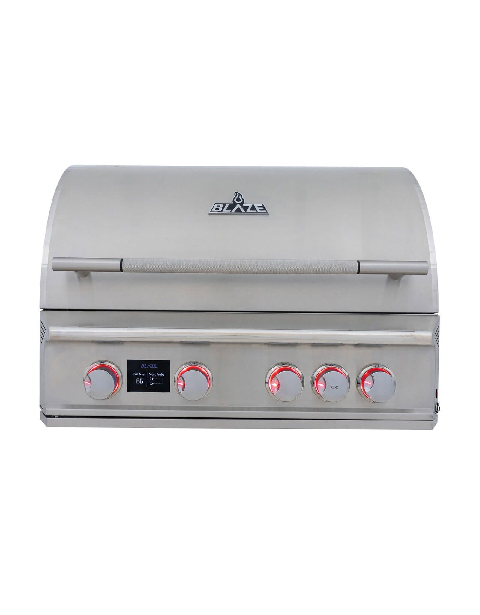 Blaze Outdoor Products Blaze Freestanding LTE PRO 32-Inch 4-Burner Natural Gas Grill w/ Digital Temperature Screen & Rear Infrared Burner - BLZ-4LTEPRO-NG+BLZ-4PRO-CART-LTSC