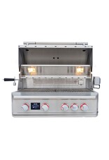 Blaze Outdoor Products Blaze Freestanding LTE PRO 32-Inch 4-Burner Natural Gas Grill w/ Digital Temperature Screen & Rear Infrared Burner - BLZ-4LTEPRO-NG+BLZ-4PRO-CART-LTSC