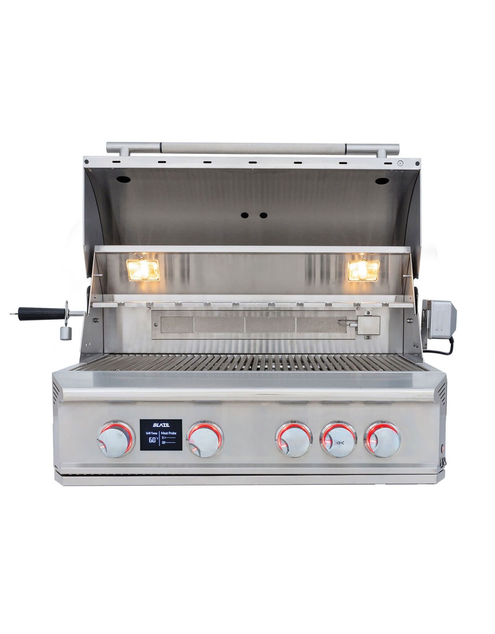 Blaze Outdoor Products Blaze Freestanding LTE PRO 32-Inch 4-Burner Natural Gas Grill w/ Digital Temperature Screen & Rear Infrared Burner - BLZ-4LTEPRO-NG+BLZ-4PRO-CART-LTSC