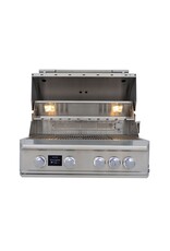Blaze Outdoor Products Blaze Freestanding LTE PRO 32-Inch 4-Burner Natural Gas Grill w/ Digital Temperature Screen & Rear Infrared Burner - BLZ-4LTEPRO-NG+BLZ-4PRO-CART-LTSC