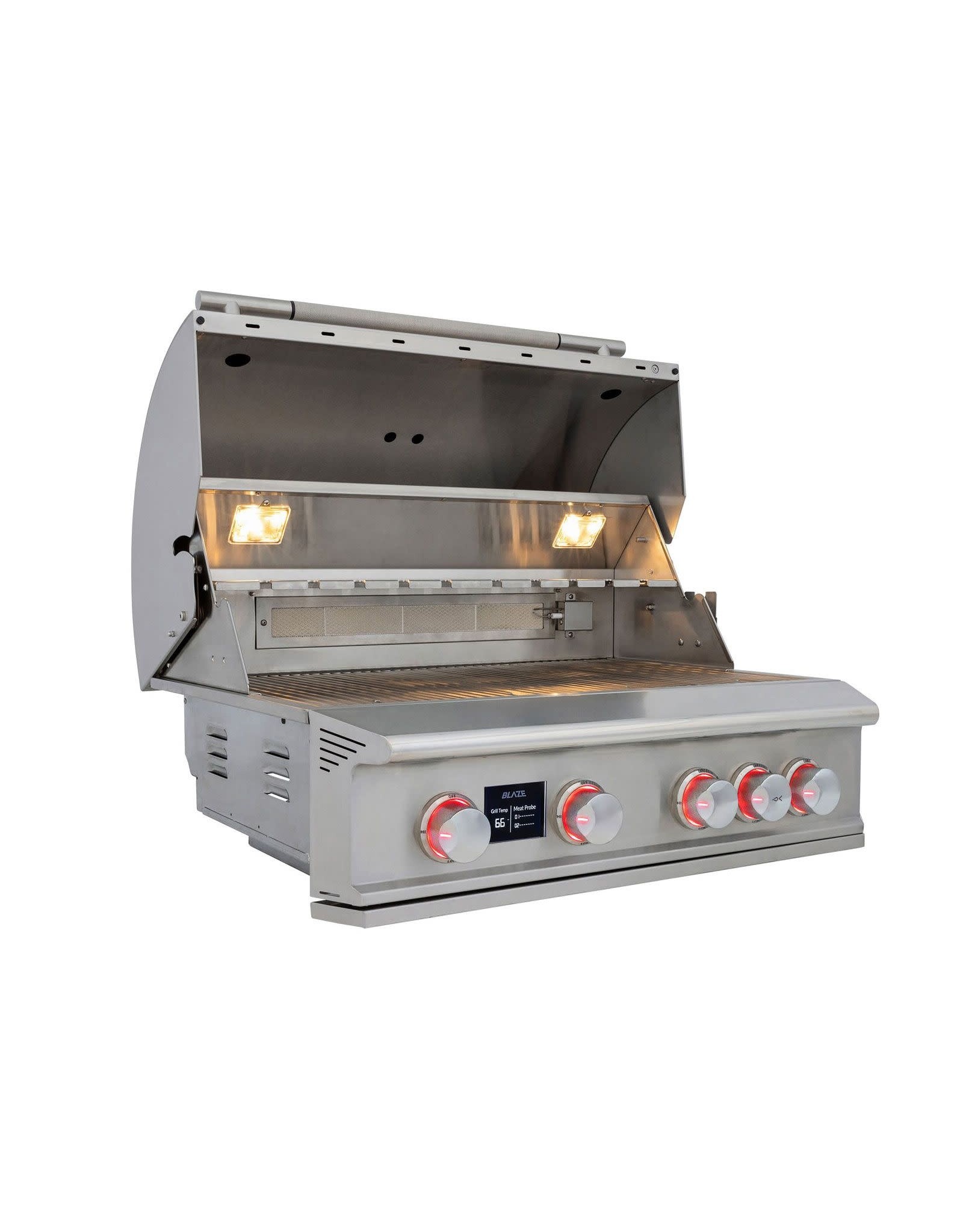 Blaze Outdoor Products Blaze Freestanding LTE PRO 32-Inch 4-Burner Natural Gas Grill w/ Digital Temperature Screen & Rear Infrared Burner - BLZ-4LTEPRO-NG+BLZ-4PRO-CART-LTSC