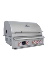 Blaze Outdoor Products Blaze Freestanding LTE PRO 32-Inch 4-Burner Natural Gas Grill w/ Digital Temperature Screen & Rear Infrared Burner - BLZ-4LTEPRO-NG+BLZ-4PRO-CART-LTSC