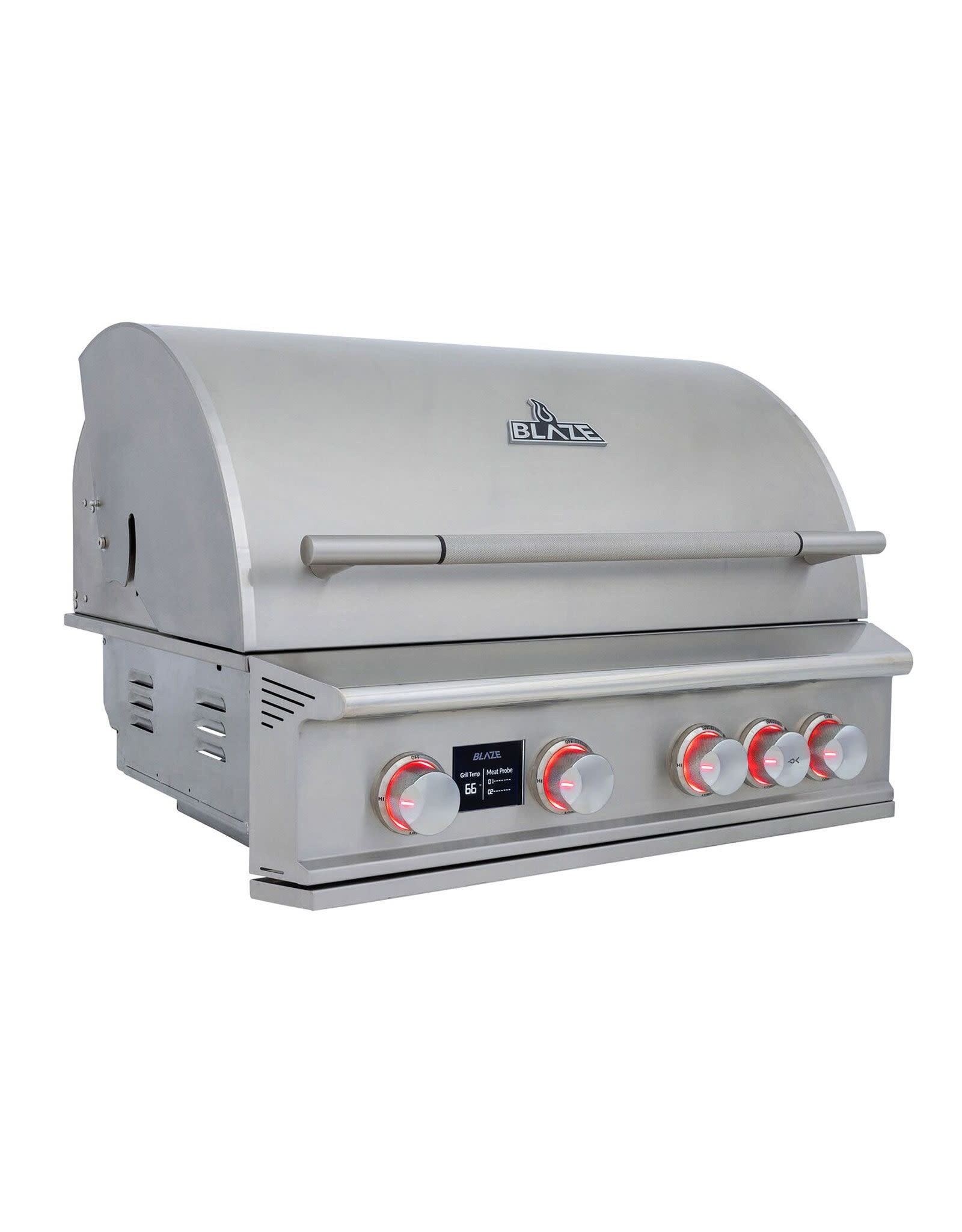 Blaze Outdoor Products Blaze Freestanding LTE PRO 32-Inch 4-Burner Natural Gas Grill w/ Digital Temperature Screen & Rear Infrared Burner - BLZ-4LTEPRO-NG+BLZ-4PRO-CART-LTSC