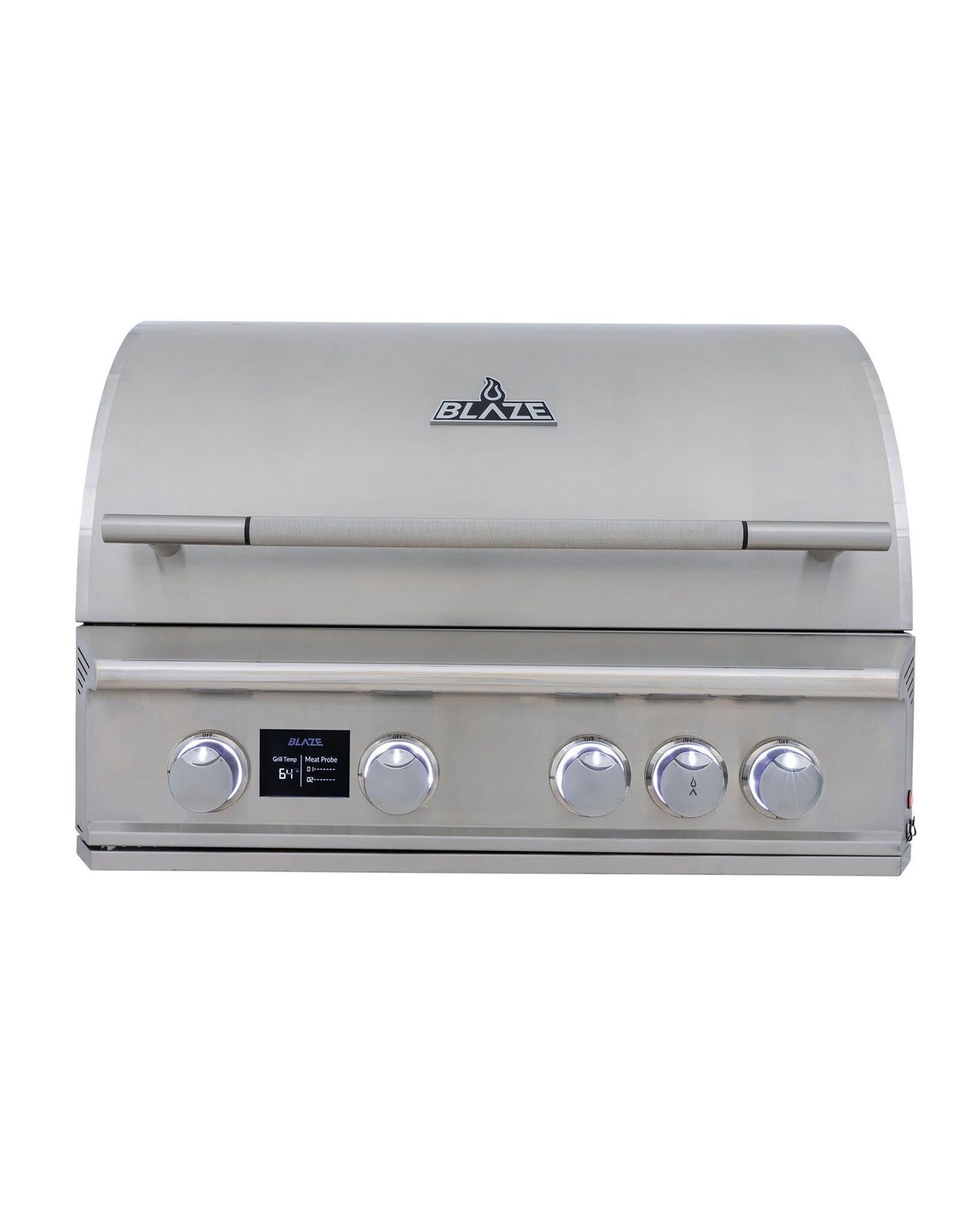 Blaze Outdoor Products Blaze Freestanding LTE PRO 32-Inch 4-Burner Natural Gas Grill w/ Digital Temperature Screen & Rear Infrared Burner - BLZ-4LTEPRO-NG+BLZ-4PRO-CART-LTSC