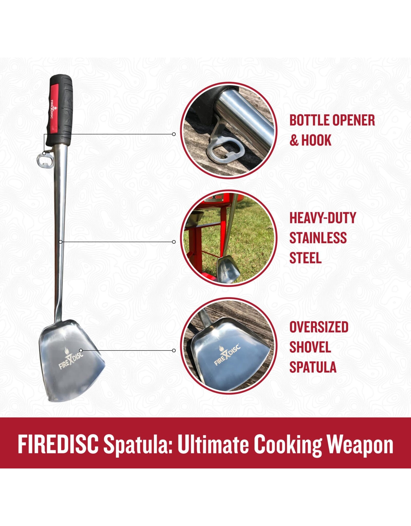 Firedisc FireDisc - The Ultimate Cooking Weapon,  20 inch Grill Spatula, Stainless Steel - TCGSV