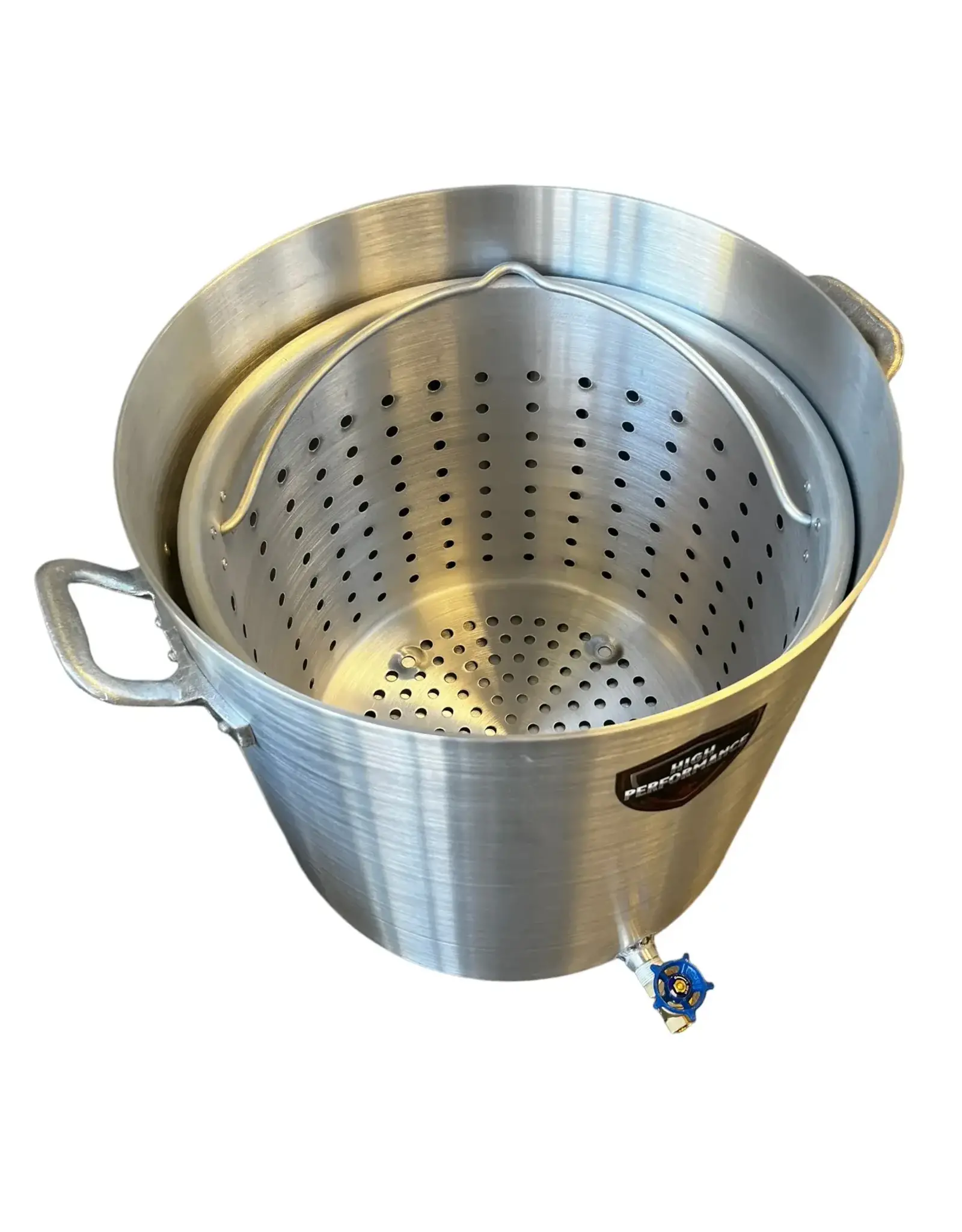 High Performance Cookers High Performance Cookers 100 QT Performance Seafood Pot - 1" Gate Valve - PW100-BTJ-VLV100