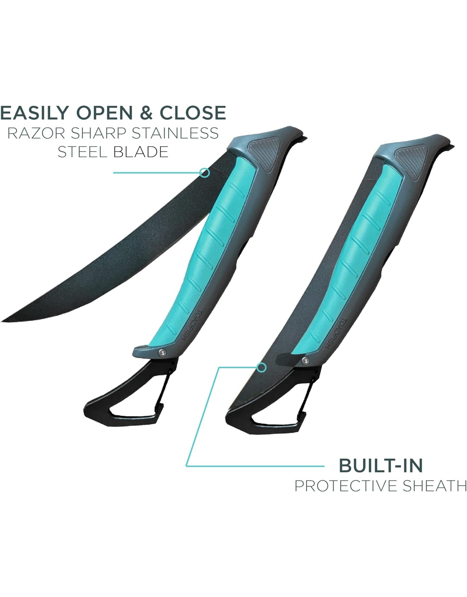Toadfish Toadfish Folding Fillet Knife with Built In Carabiner