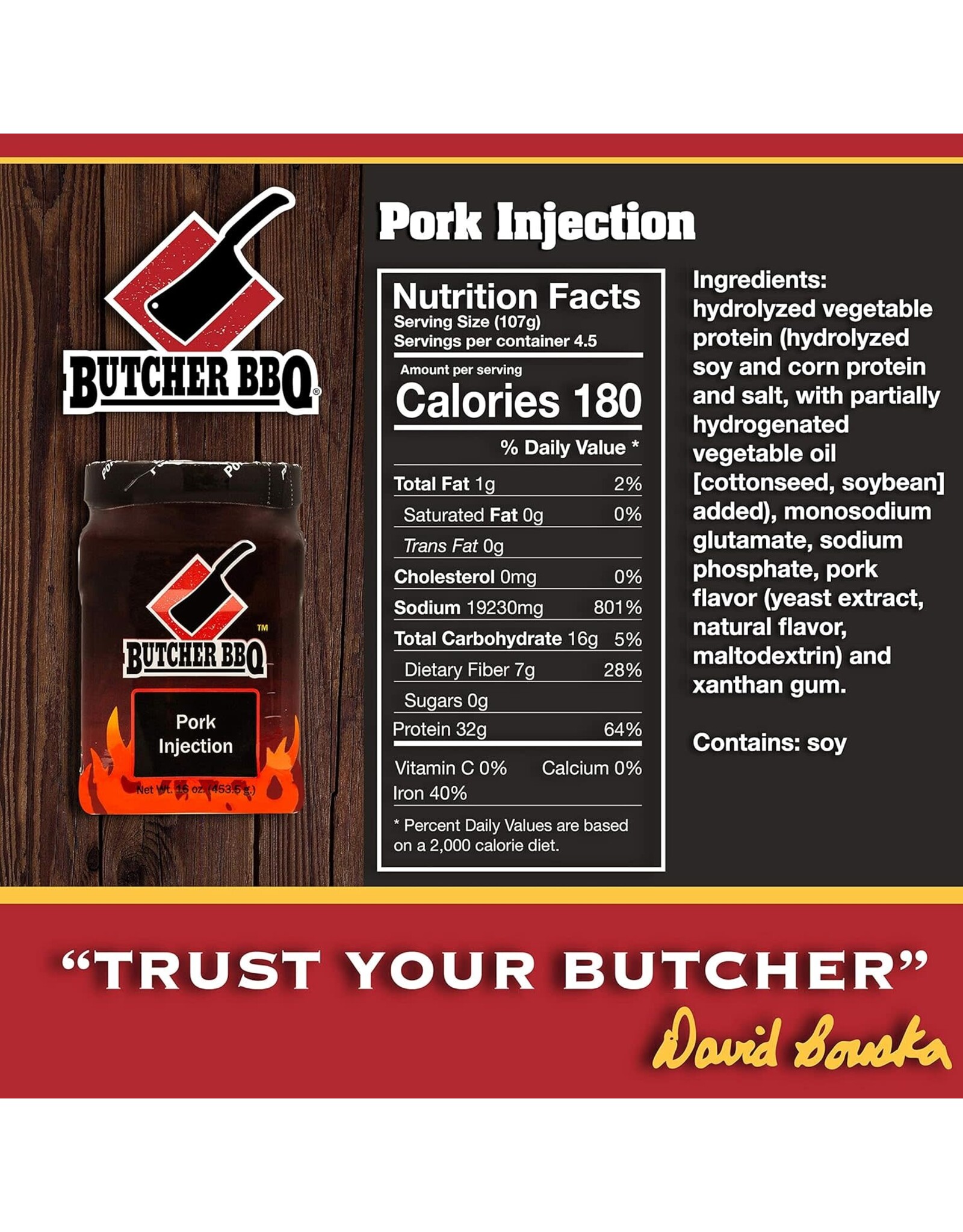 Butcher's BBQ Butcher BBQ Products Pork Injection 16 Oz - 03576