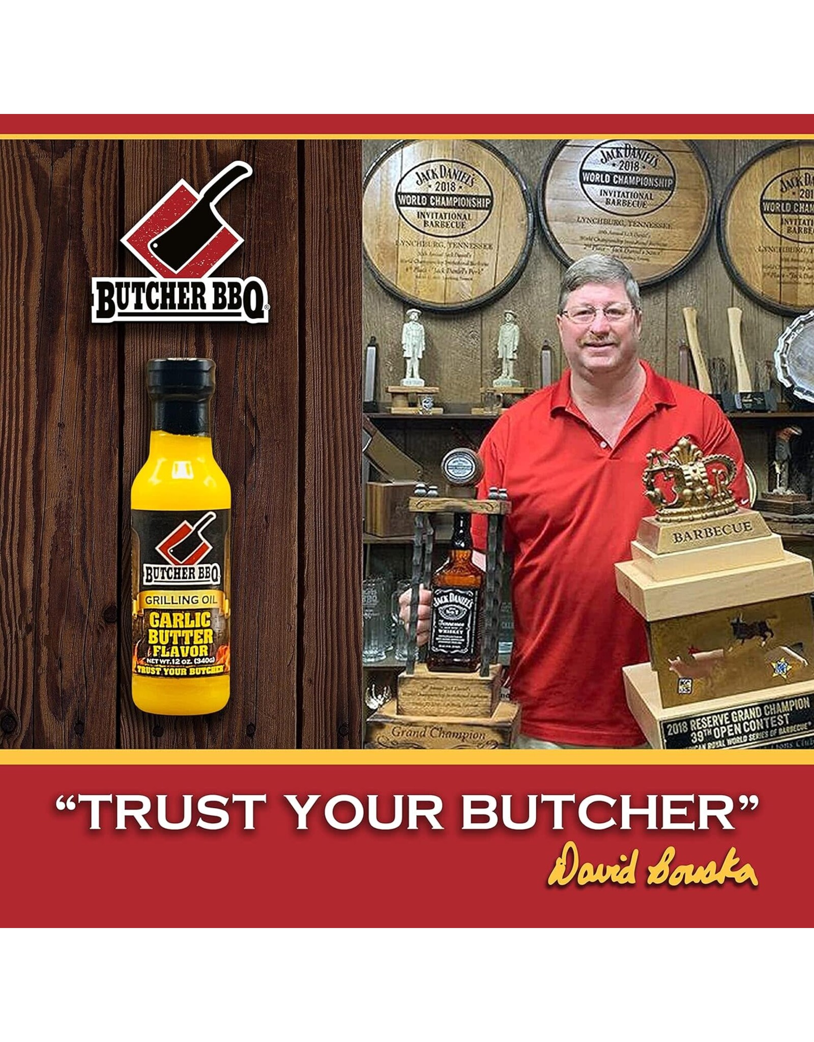 Butcher's BBQ Butcher BBQ Products Garlic Butter Oil 12 Oz - 45627