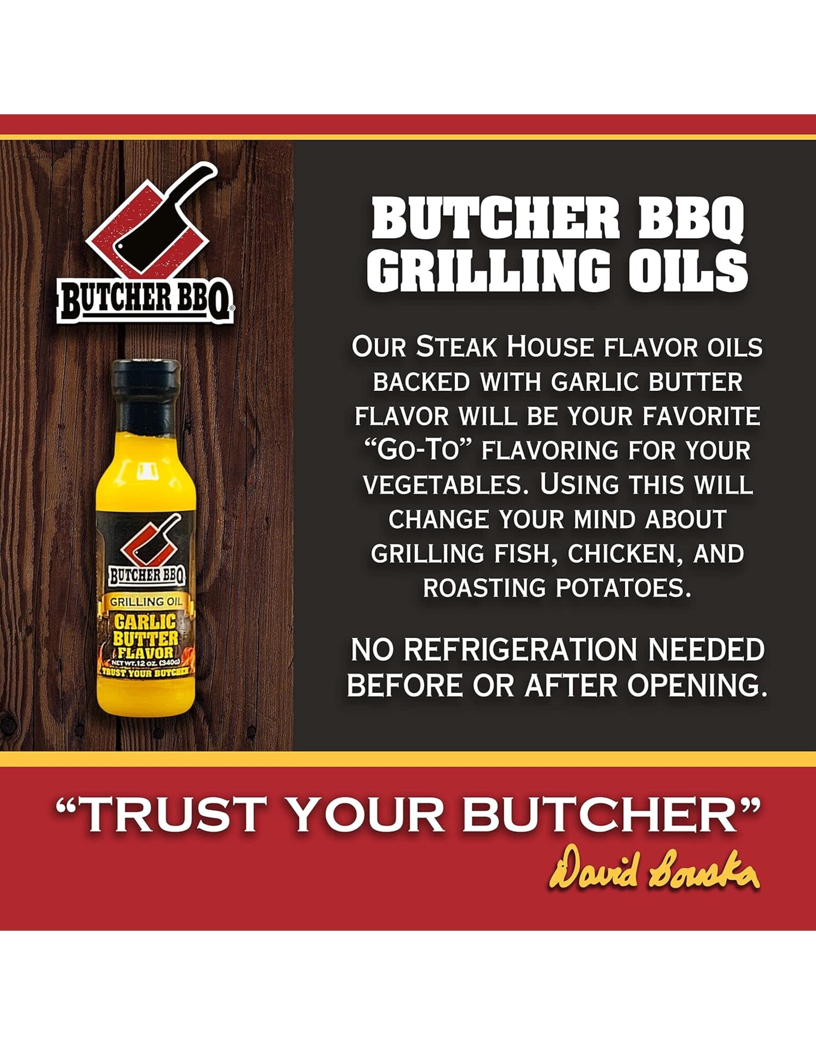 Butcher's BBQ Butcher BBQ Products Garlic Butter Oil 12 Oz - 45627