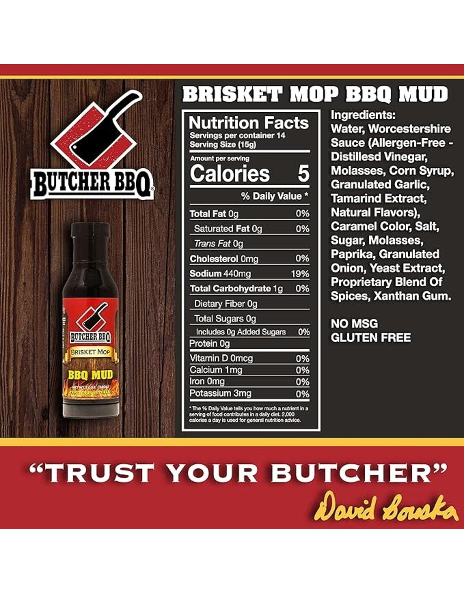 Butcher's BBQ Butcher BBQ Products BBQ Mud Steak Marinade and Brisket Mop 12 Oz - 45627