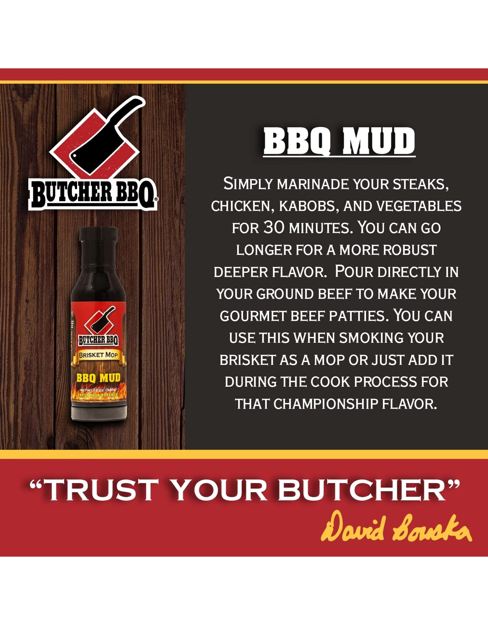 Butcher's BBQ Butcher BBQ Products BBQ Mud Steak Marinade and Brisket Mop 12 Oz - 45627
