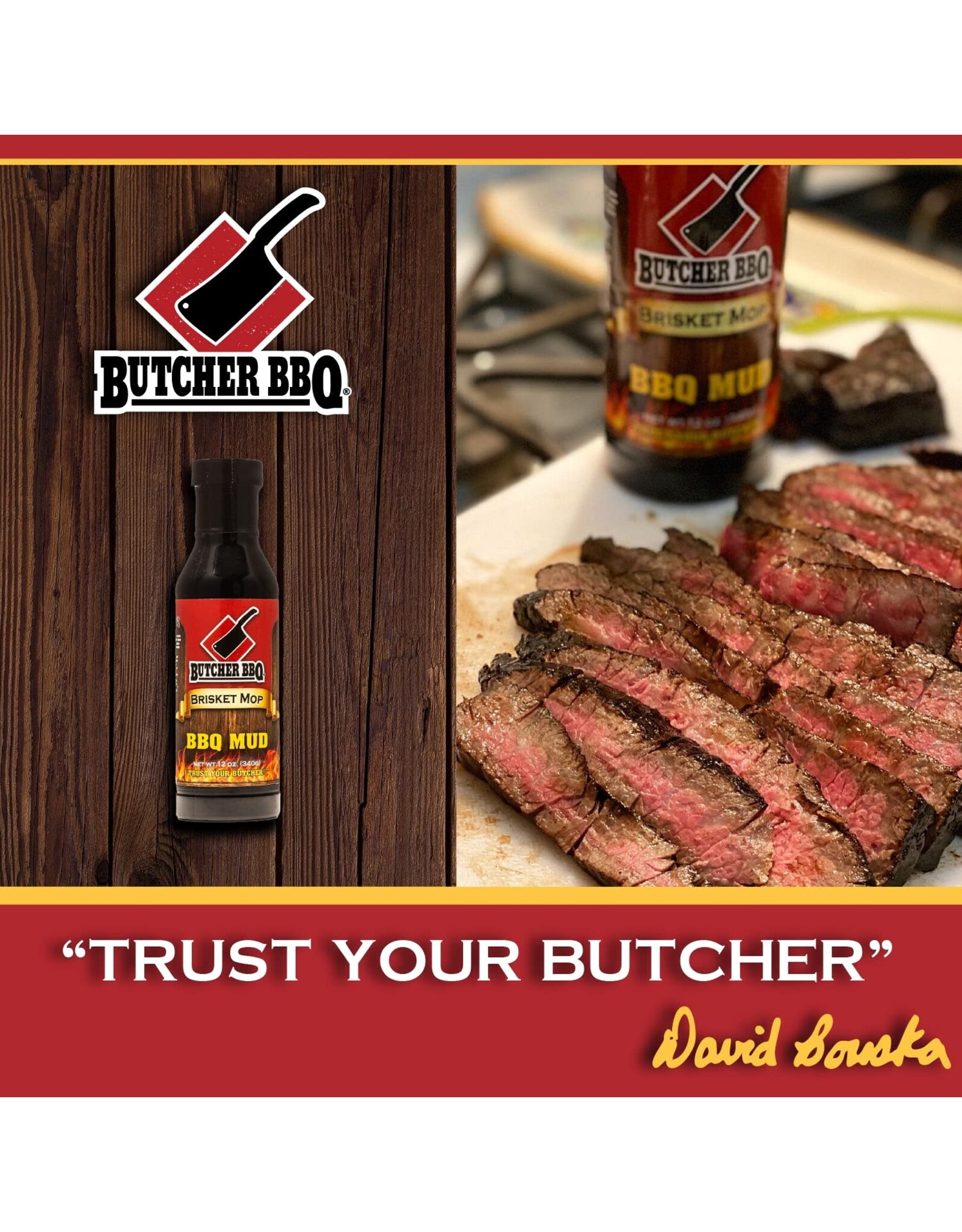 Butcher's BBQ Butcher BBQ Products BBQ Mud Steak Marinade and Brisket Mop 12 Oz - 45627