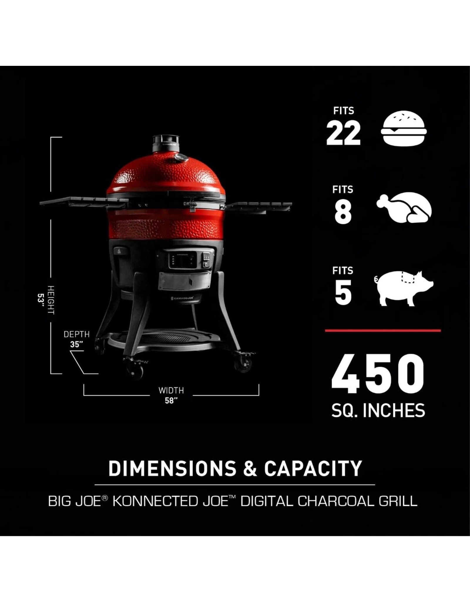 Kamado Joe Kamado Joe Big Joe Konnected Joe(TM) Digital Charcoal Grill and Smoker - KJ15042425