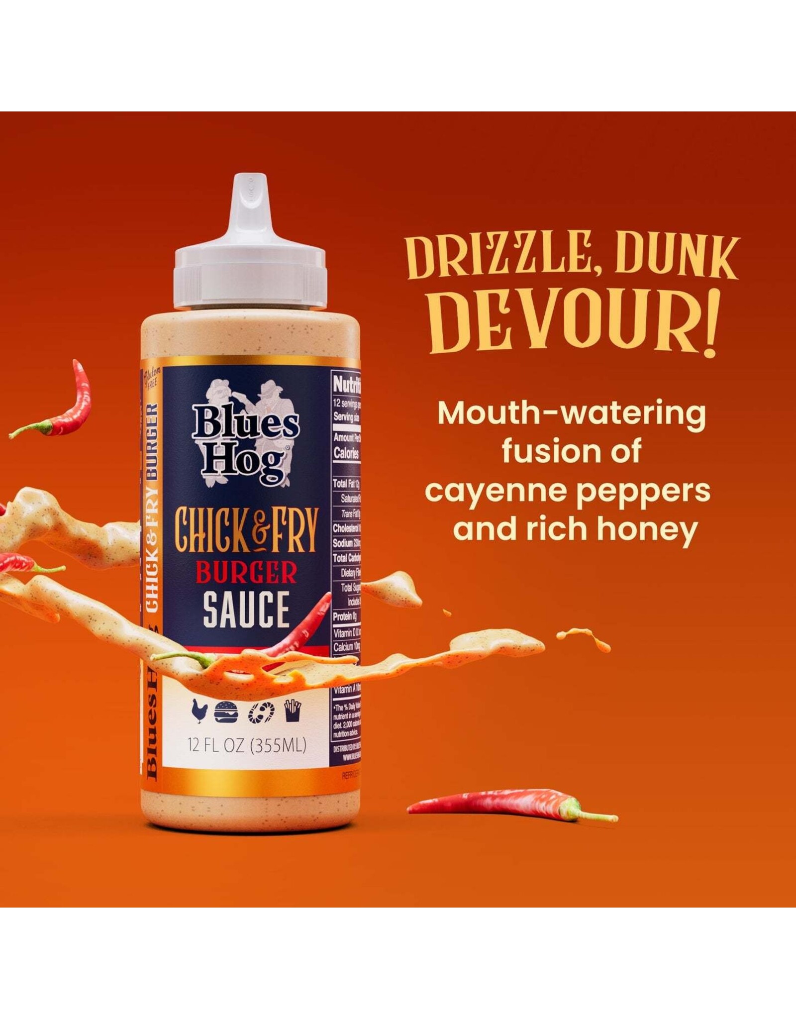 Blues Hog Blues Hog Chick & Fry Burger Sauce Squeeze Bottle 12 oz. - 100242