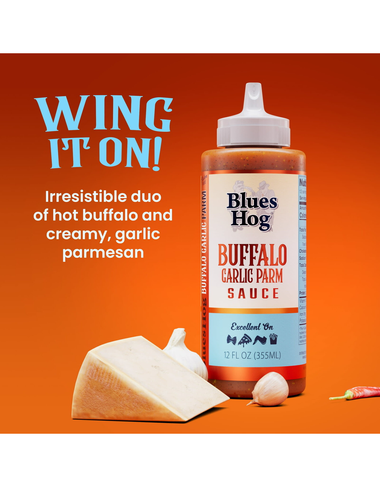 Blues Hog Blues Hog Buffalo Garlic Parm Sauce Squeeze Bottle 12 oz. - 100211