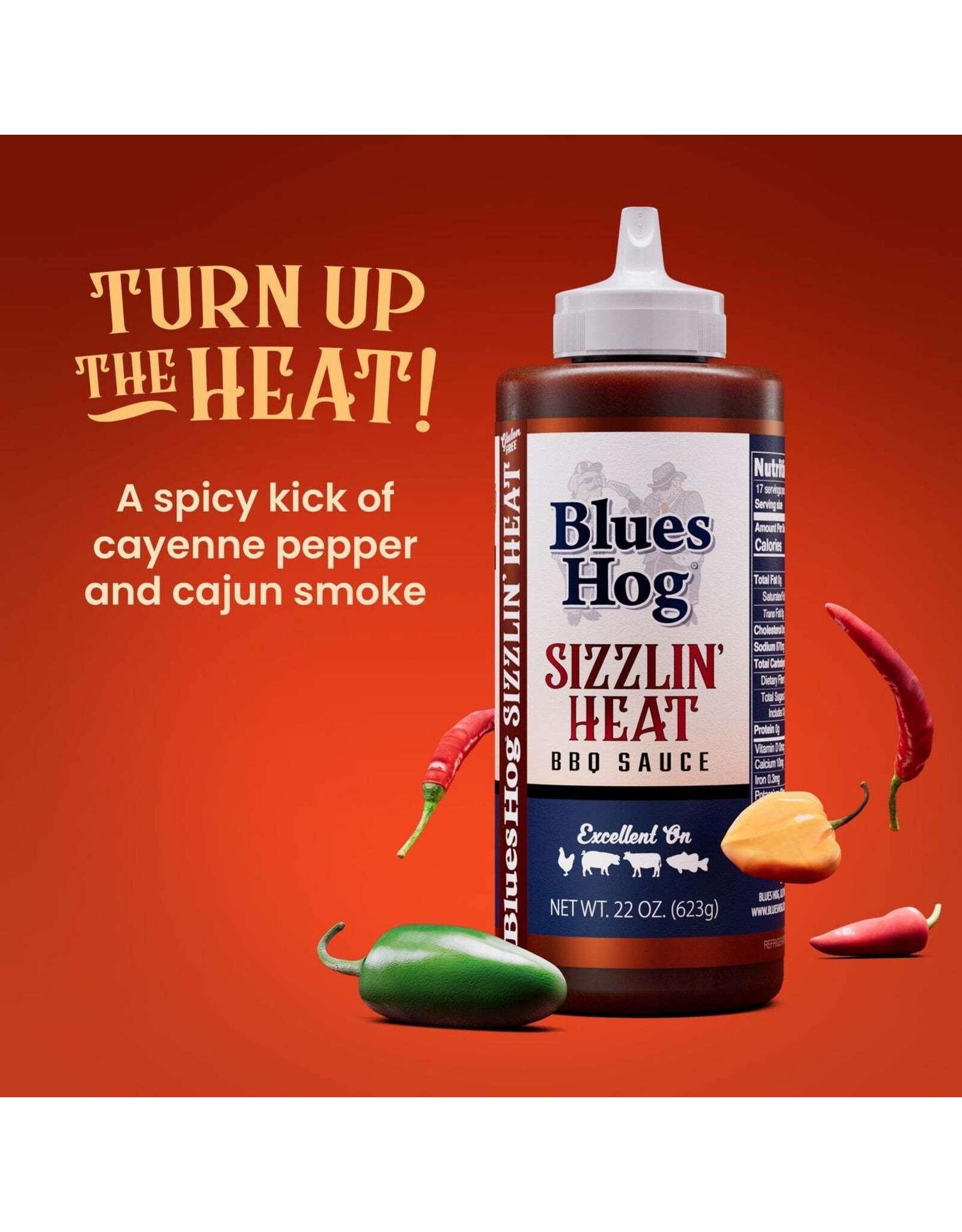 Blues Hog Blues Hog Sizzlin' Heat BBQ Sauce Squeeze Bottle 22 oz. - 100241