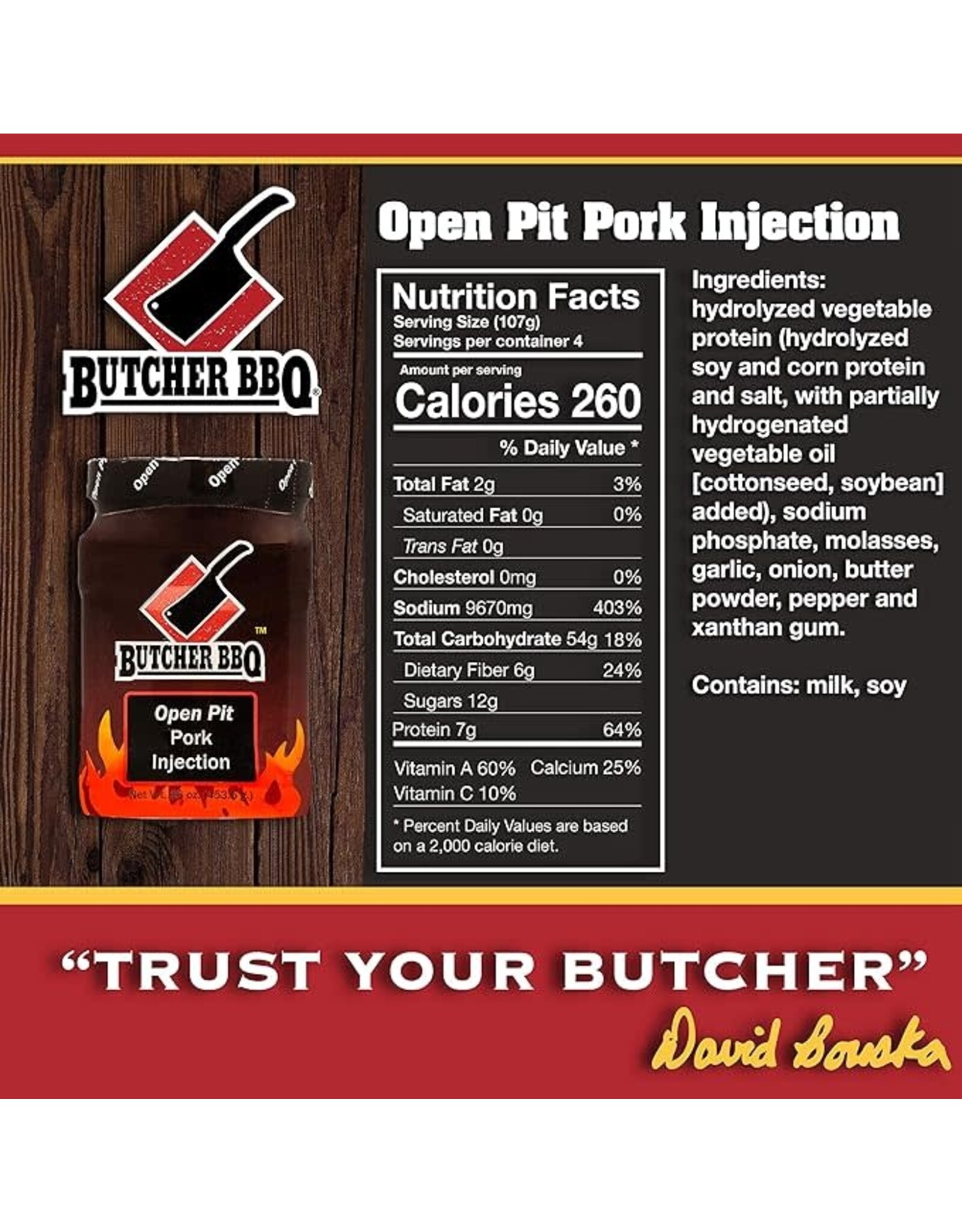 Butcher's BBQ Butcher BBQ Products Open Pit Pork Injection 16 Oz - 74774