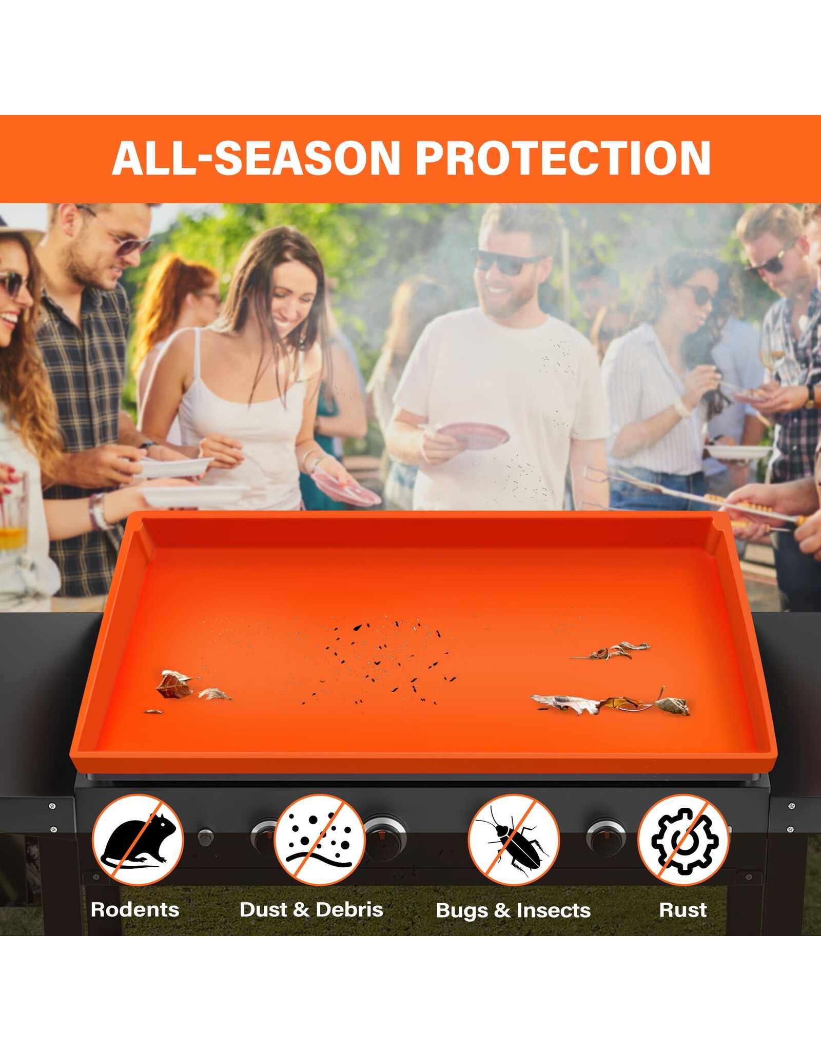 Generic Silicone Griddle Cover Mat Full Edge for 36" Blackstone - Full Wrap-Around Protection Mat - 9350