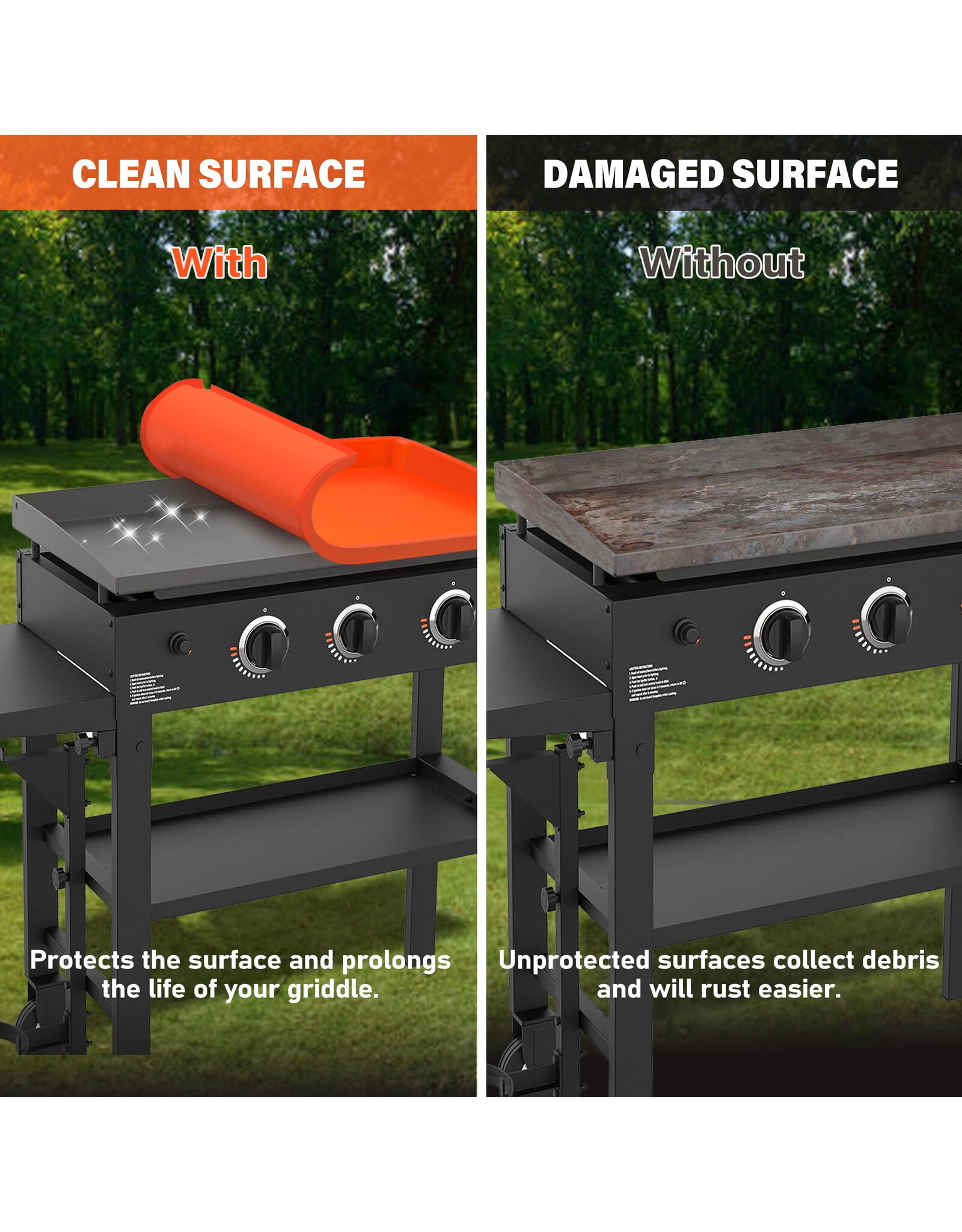 Generic Silicone Griddle Cover Mat Full Edge for 36" Blackstone - Full Wrap-Around Protection Mat - 9350