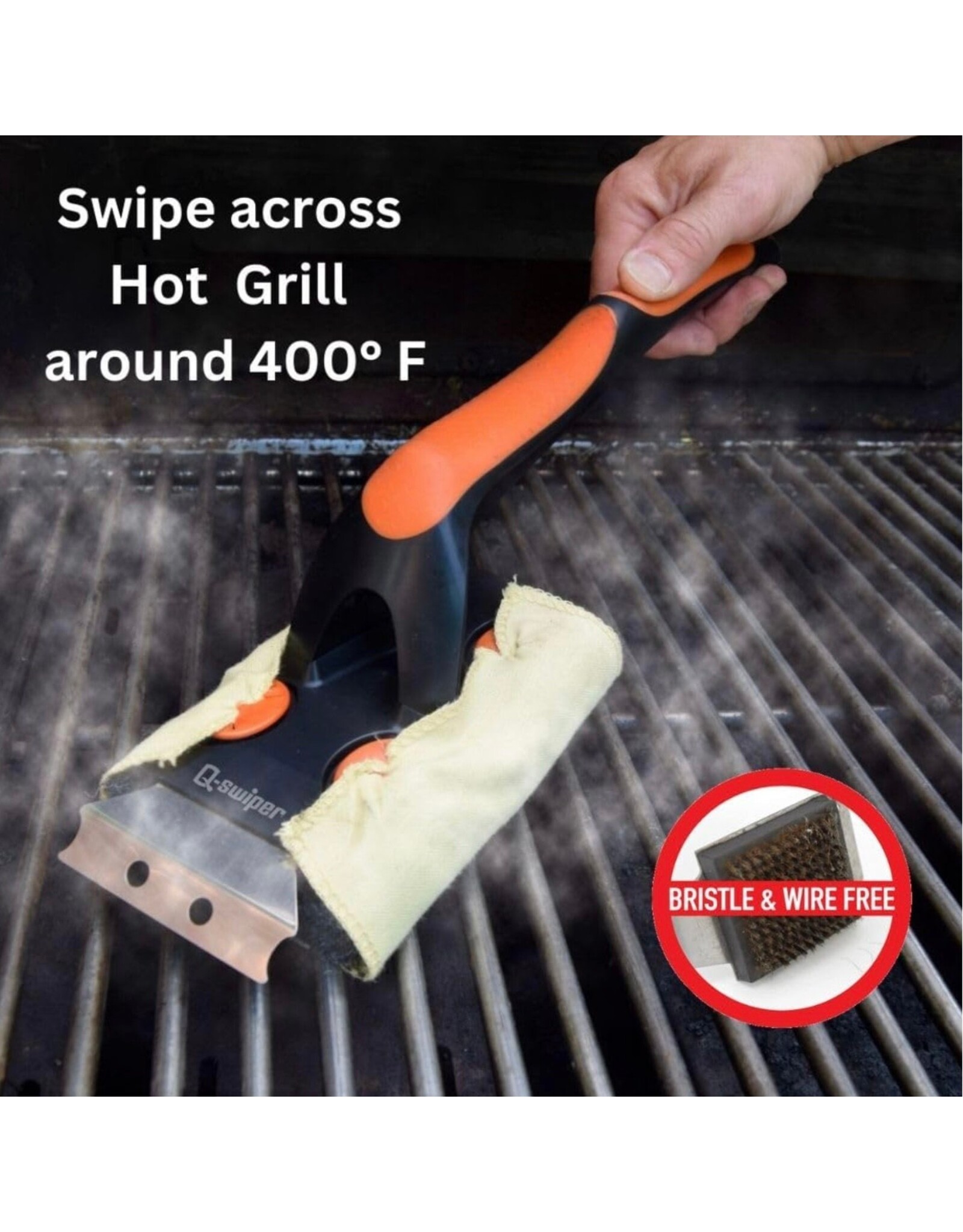 Q-Swiper Q-Swiper XL Steam-Clean BBQ Grill Cleaner Set - 26516