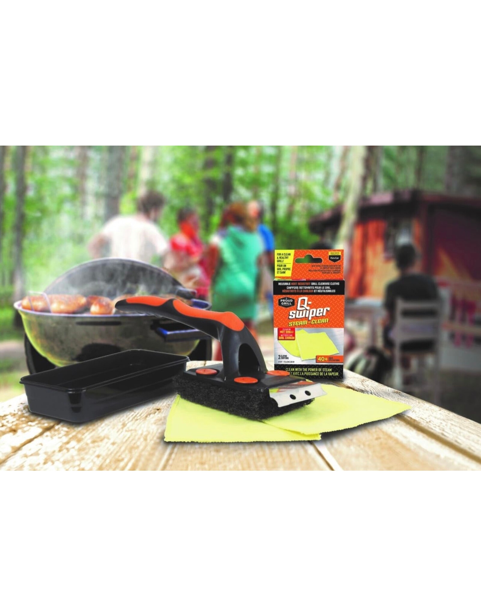 Q-Swiper Q-Swiper XL Steam-Clean BBQ Grill Cleaner Set - 26516