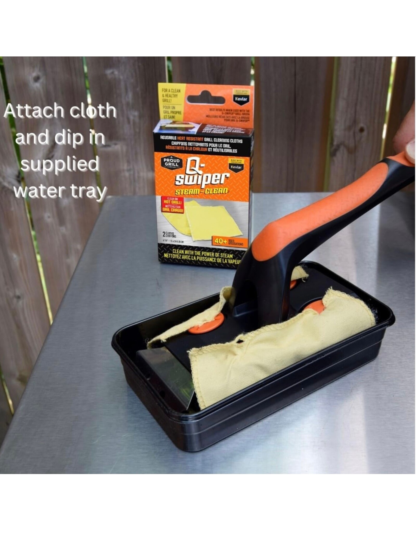 Q-Swiper Q-Swiper XL Steam-Clean BBQ Grill Cleaner Set - 26516