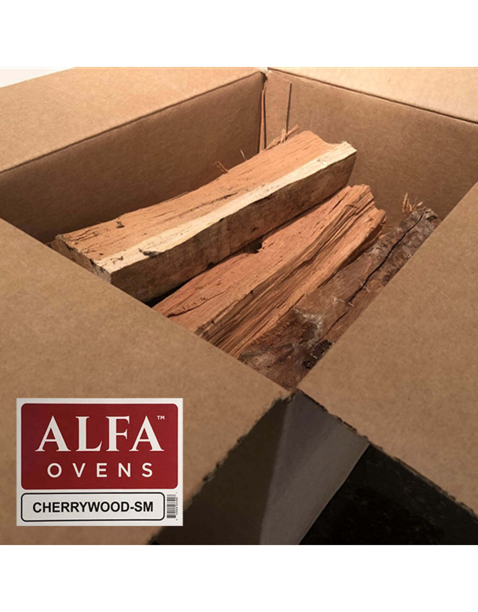 Alfa Alfa Ovens Cherrywood Logs 15 lb Box Smaller Cooking Wood Logs  - Cherrywood-SM