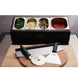 Alfa Pizza Ovens Alfa Topping Station 4 Trays With Lids - AC-PIG-4