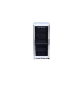 TrueFlame TrueFlame 15" Outdoor Rated Refrigerator with Glass Door and Stainless Steel Handle - AMD-RFR-15G