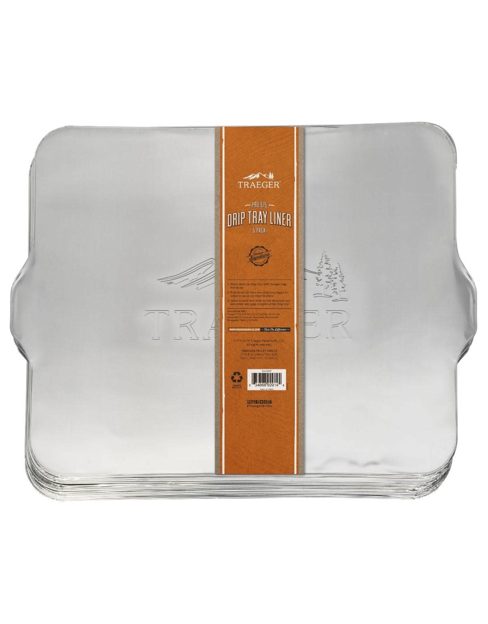 Traeger Traeger Drip Tray Liners For Pro 575 And Pro 22 - 5 Pack - BAC507