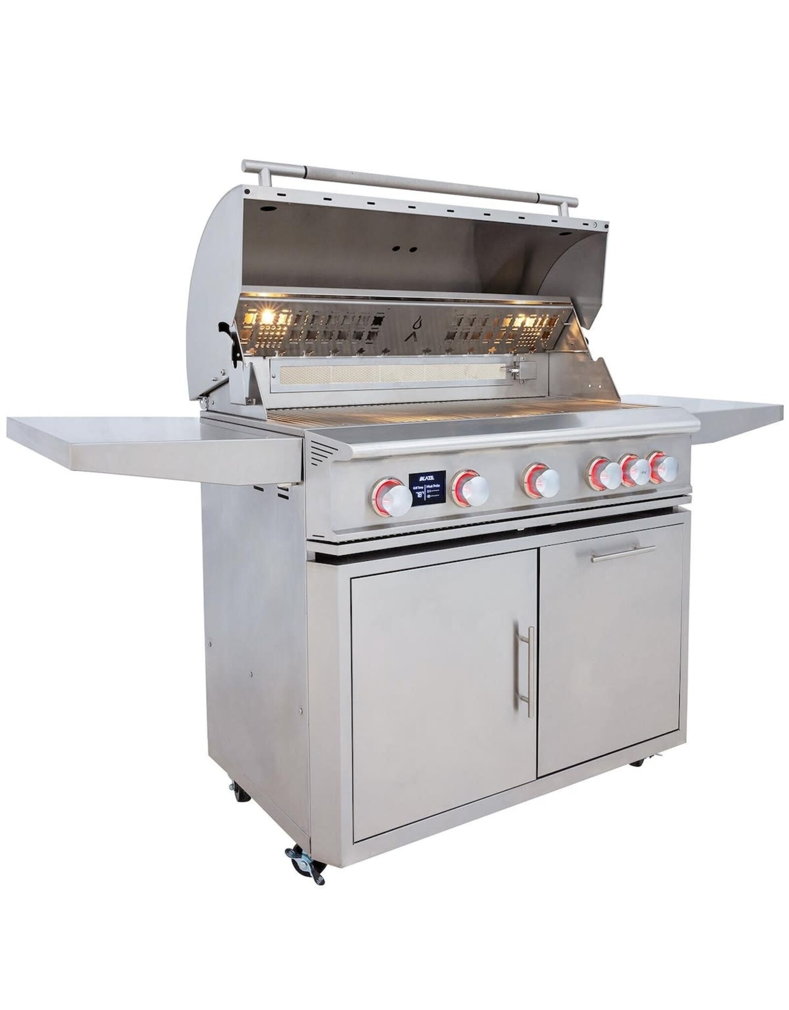 Blaze Outdoor Products Blaze Freestanding LTE PRO 40-Inch 5-Burner Propane Gas Grill w/ Digital Temperature Screen & Rear Infrared Burner BLZ-5LTEPRO-LP+BLZ-5LTEPRO-CART-LTSC